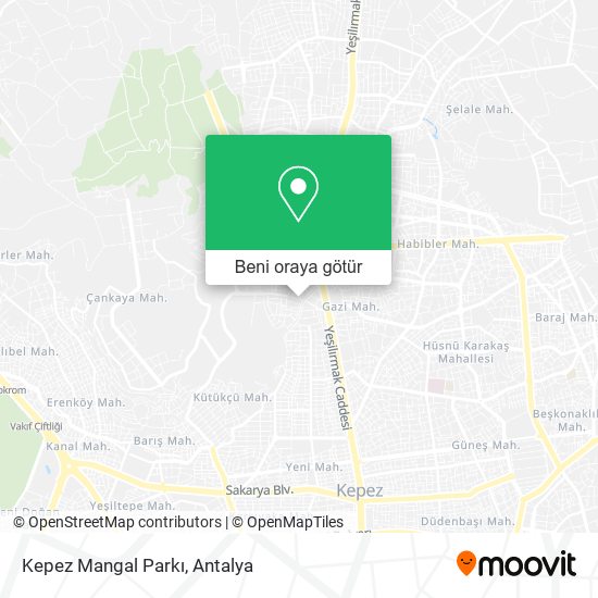 Kepez Mangal Parkı harita
