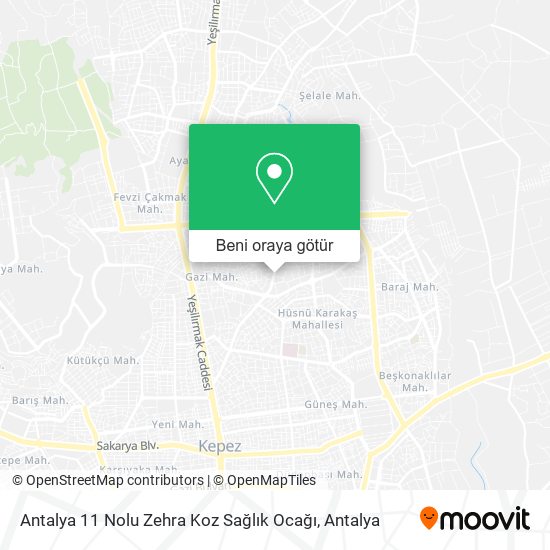 Antalya 11 Nolu Zehra Koz Sağlık Ocağı harita
