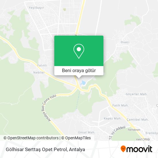 Gölhisar Serttaş Opet Petrol harita