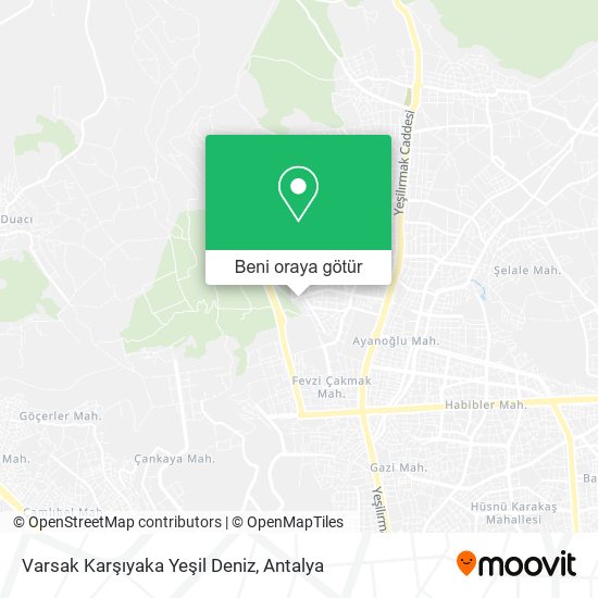 Varsak Karşıyaka Yeşil Deniz harita