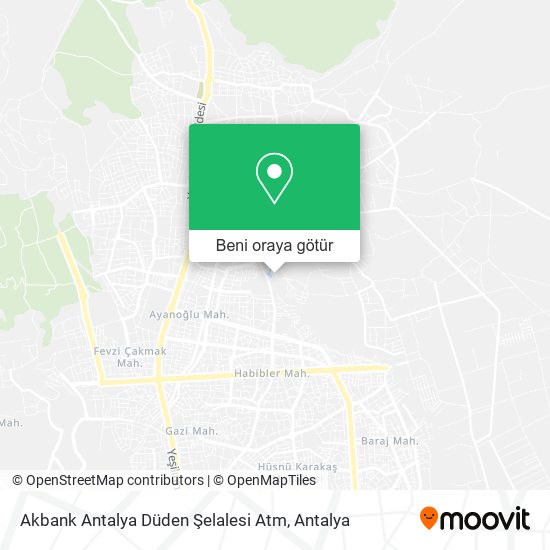 Akbank Antalya Düden Şelalesi Atm harita