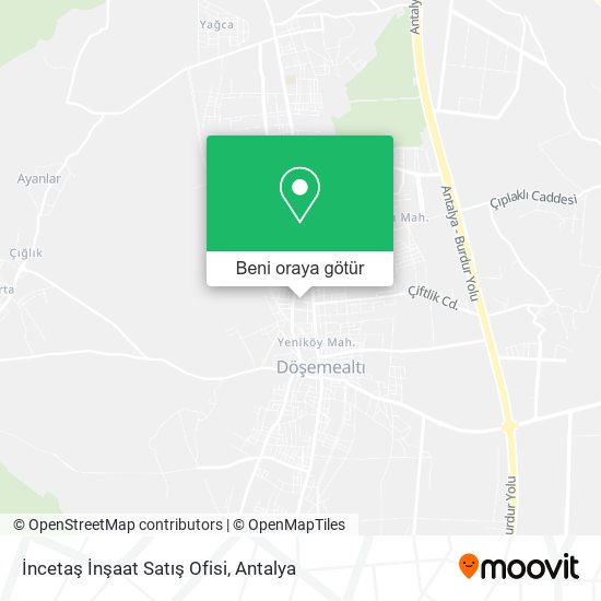 İncetaş İnşaat Satış Ofisi harita