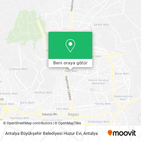 Antalya Büyükşehir Belediyesi Huzur Evi harita