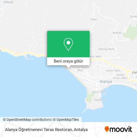 Alanya Öğretmenevi Teras Restoran harita