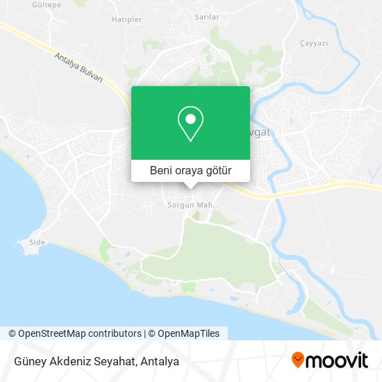 Güney Akdeniz Seyahat harita