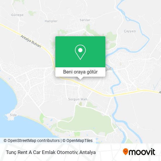 Tunç Rent A Car Emlak Otomotiv harita