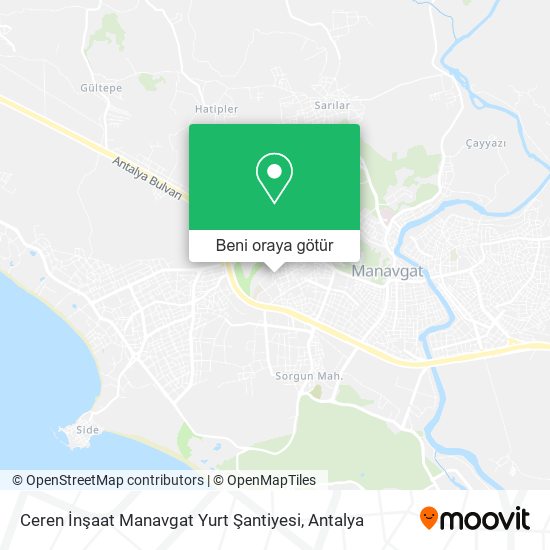 Ceren İnşaat Manavgat Yurt Şantiyesi harita