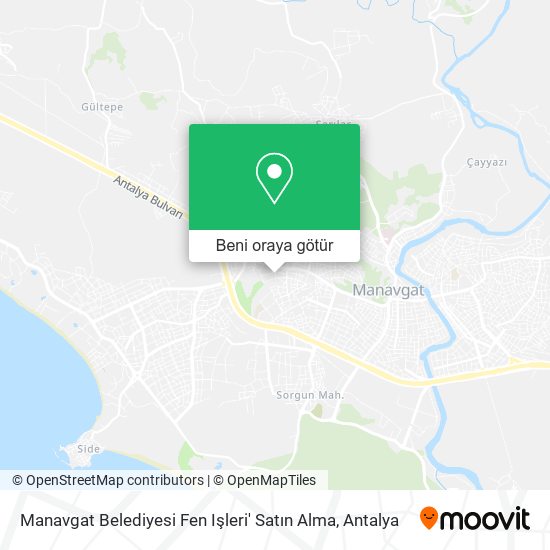 Manavgat Belediyesi Fen Işleri' Satın Alma harita