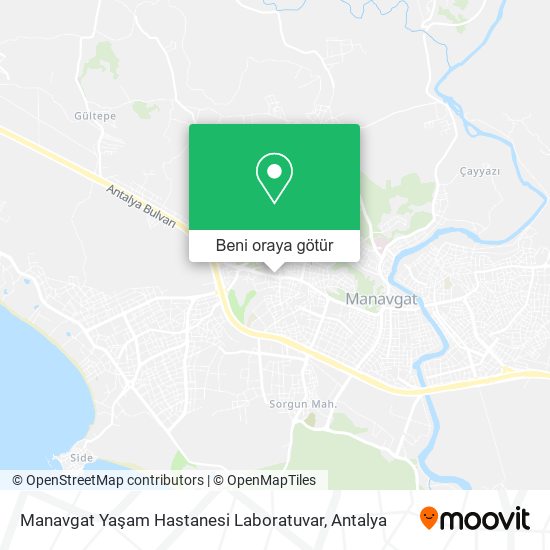 Manavgat Yaşam Hastanesi Laboratuvar harita