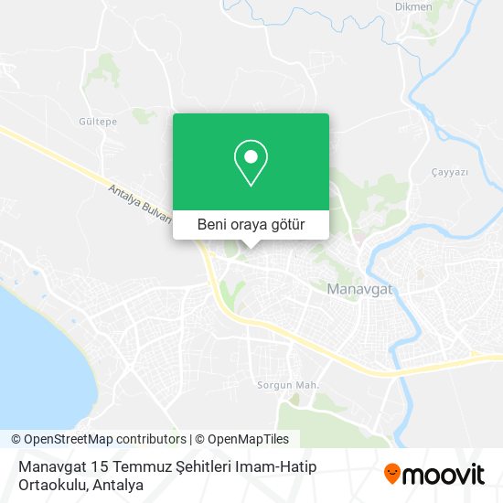 Manavgat 15 Temmuz Şehitleri Imam-Hatip Ortaokulu harita