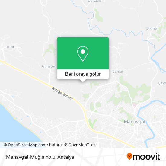 Manavgat-Muğla Yolu harita