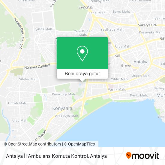 Antalya İl Ambulans Komuta Kontrol harita