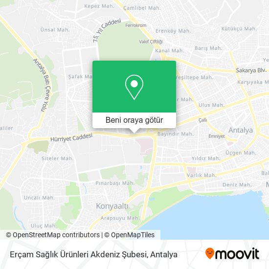 Erçam Sağlık Ürünleri Akdeniz Şubesi harita