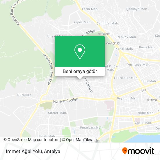 Immet Ağal Yolu harita