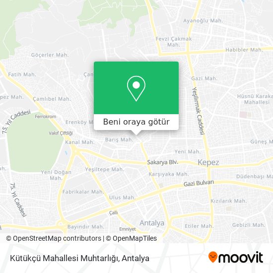 Kütükçü Mahallesi Muhtarlığı harita