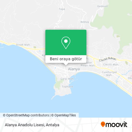 Alanya Anadolu Lisesi harita