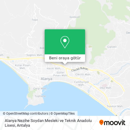 Alanya Nezihe Soydan Mesleki ve Teknik Anadolu Lisesi harita