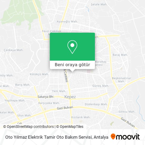 Oto Yılmaz Elektrik Tamir Oto Bakım Servisi harita