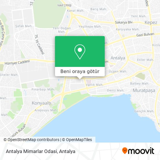 Antalya Mimarlar Odasi harita