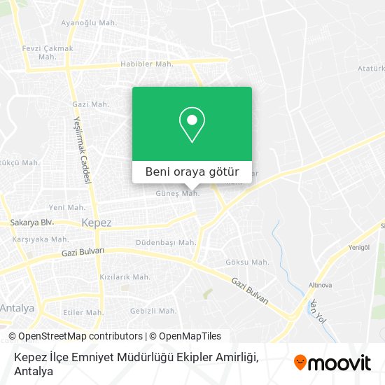Kepez İlçe Emniyet Müdürlüğü Ekipler Amirliği harita