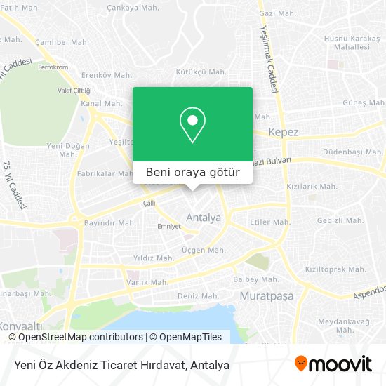 Yeni Öz Akdeniz Ticaret Hırdavat harita