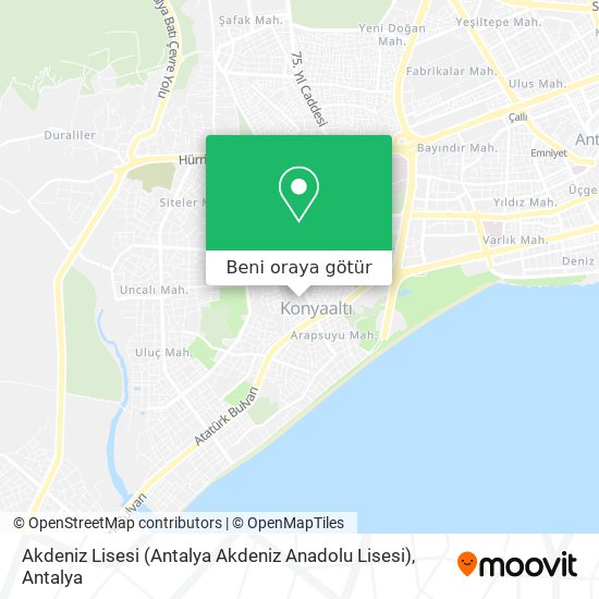 Akdeniz Lisesi (Antalya Akdeniz Anadolu Lisesi) harita