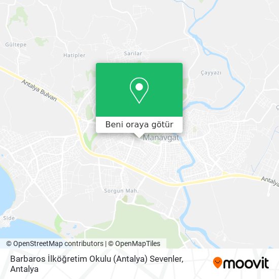 Barbaros İlköğretim Okulu (Antalya) Sevenler harita