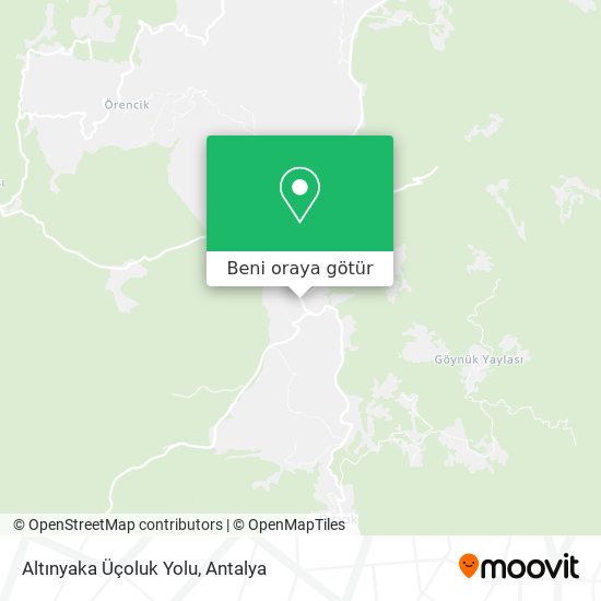 Altınyaka Üçoluk Yolu harita