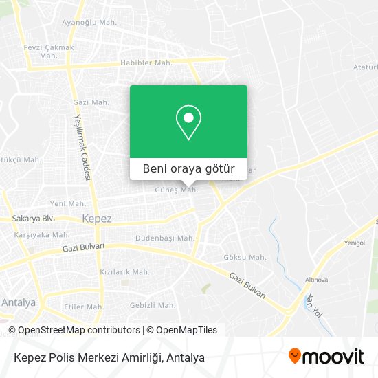 Kepez Polis Merkezi Amirliği harita