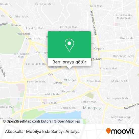Aksakallar Mobilya Eski Sanayi harita
