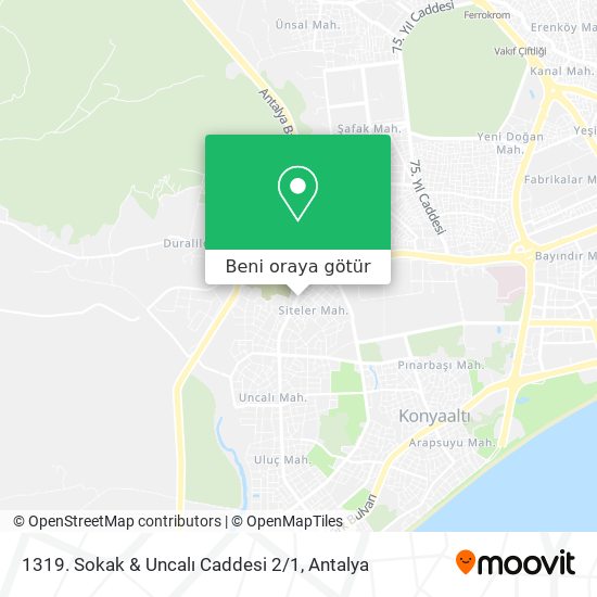 1319. Sokak & Uncalı Caddesi 2 / 1 harita