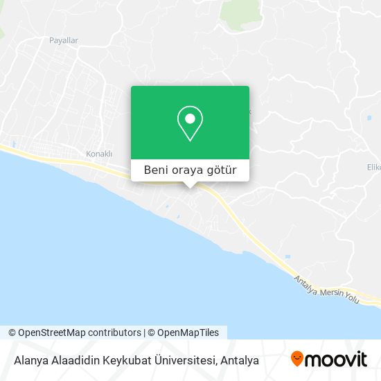 Alanya Alaadidin Keykubat Üniversitesi harita