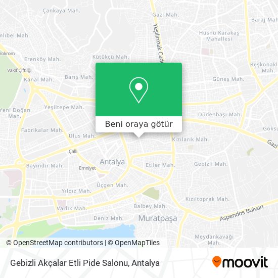 Gebizli Akçalar Etli Pide Salonu harita