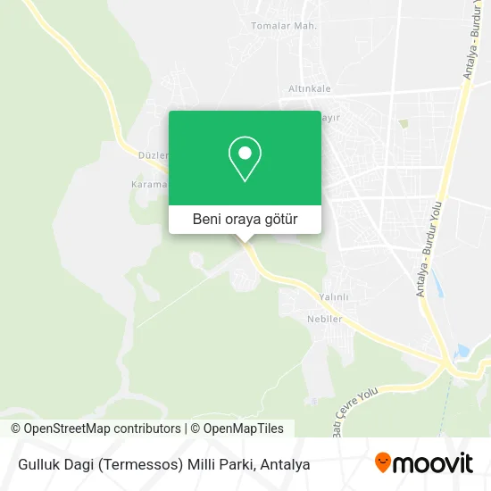 Gulluk Dagi (Termessos) Milli Parki harita
