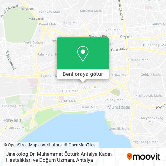 Jinekolog Dr. Muhammet Öztürk Antalya Kadın Hastalıkları ve Doğum Uzmanı harita