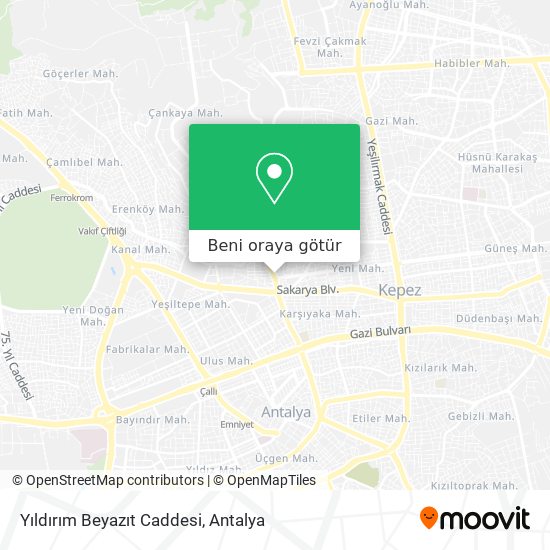 Yıldırım Beyazıt Caddesi harita