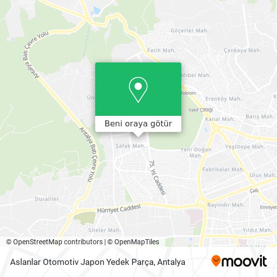 Aslanlar Otomotiv Japon Yedek Parça harita