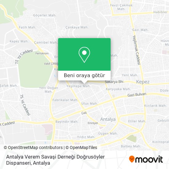 Antalya Verem Savaşi Derneği Doğrusöyler Dispanseri harita