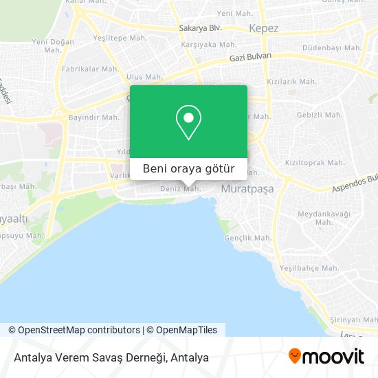 Antalya Verem Savaş Derneği harita