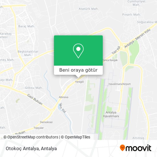 Otokoç Antalya harita
