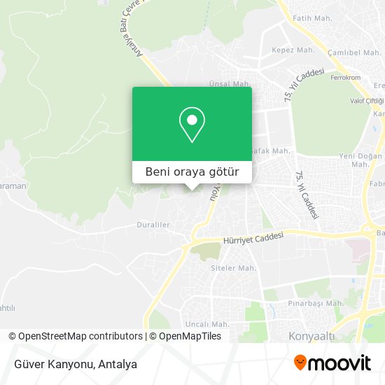 Güver Kanyonu harita