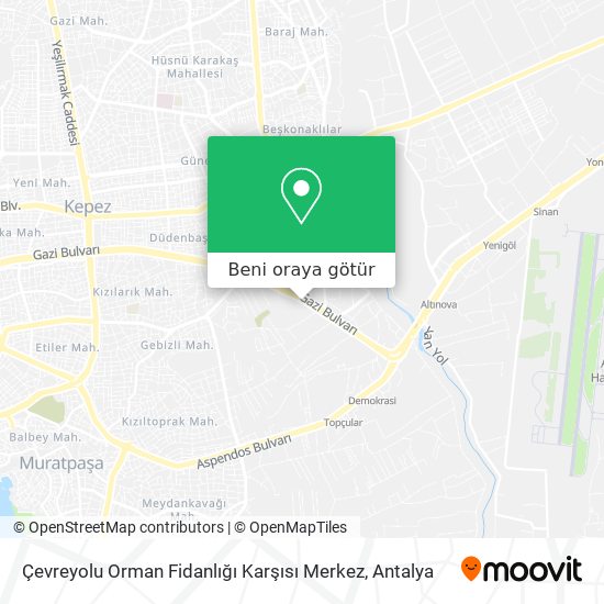 Çevreyolu Orman Fidanlığı Karşısı Merkez harita