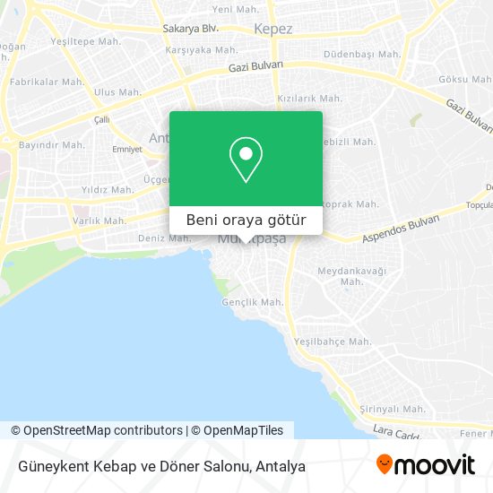 Güneykent Kebap ve Döner Salonu harita