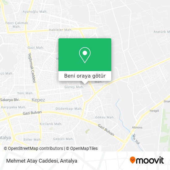 Mehmet Atay Caddesi harita
