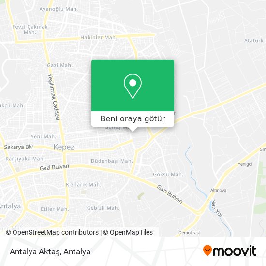 Antalya Aktaş harita