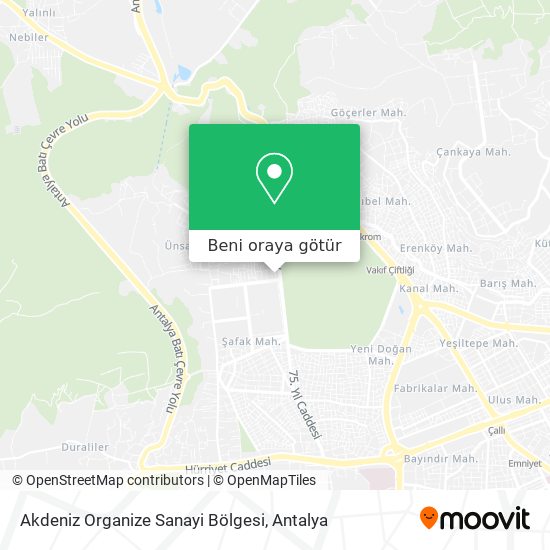 Akdeniz Organize Sanayi Bölgesi harita