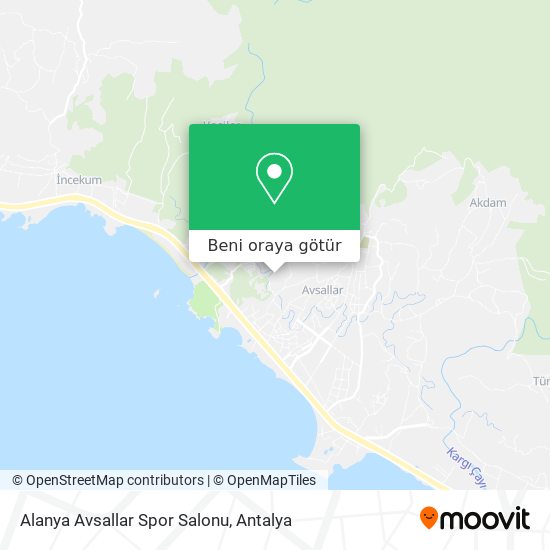 Alanya Avsallar Spor Salonu harita
