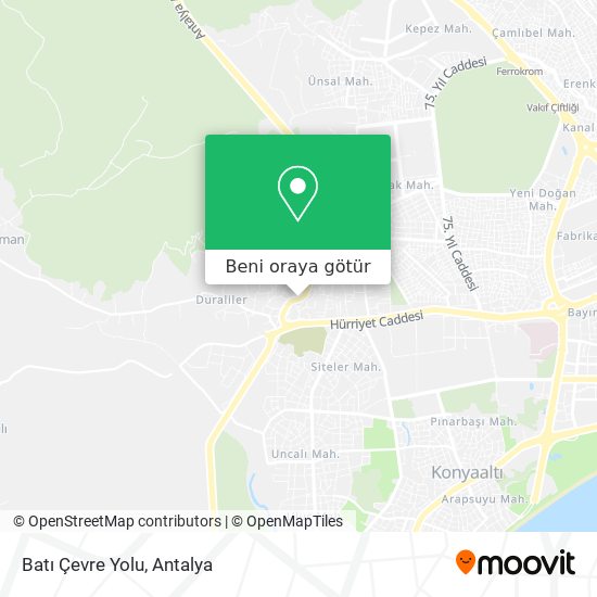 Batı Çevre Yolu harita