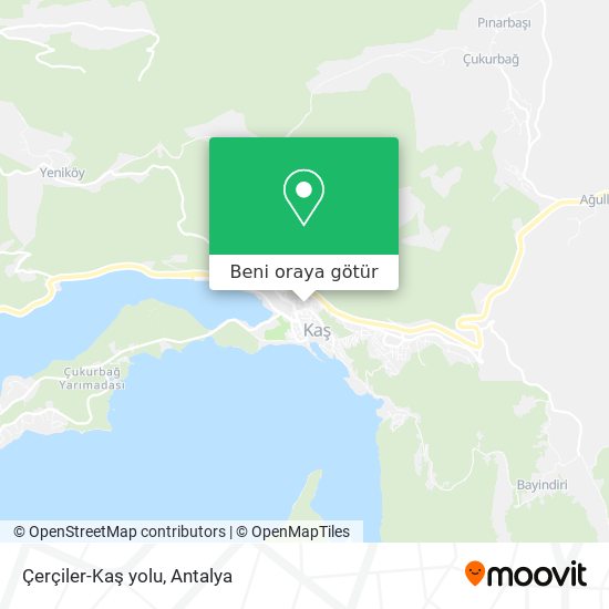 Çerçiler-Kaş yolu harita