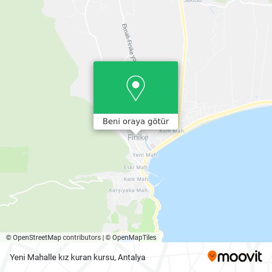 Yeni Mahalle kız kuran kursu harita